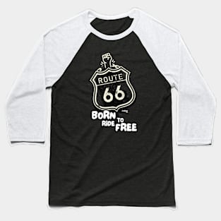 Route 66 - Vintage Classic American Muscle Car - Hot Rod and Rat Rod Rockabilly Retro Collection Baseball T-Shirt